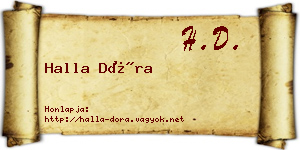 Halla Dóra névjegykártya